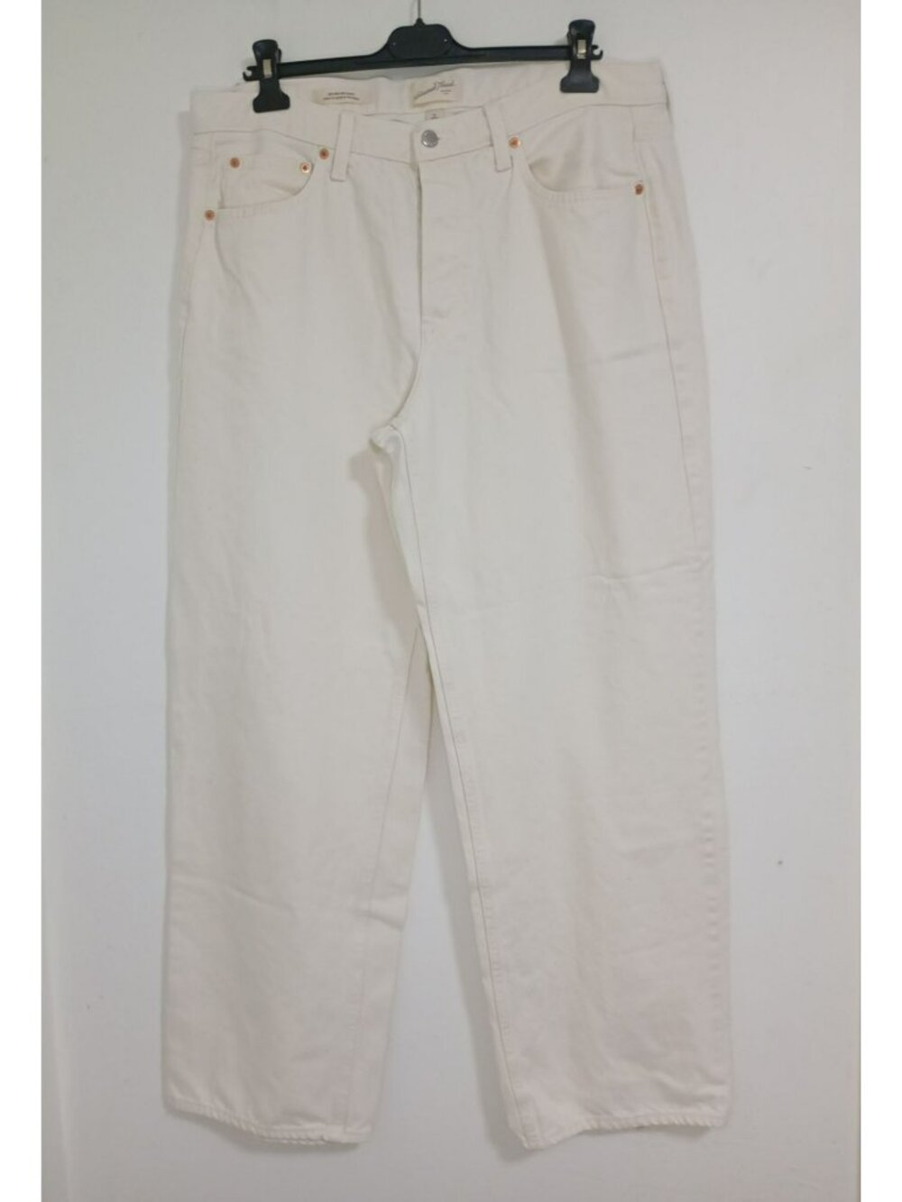 Universal Thread Womens White High-Rise Straight-Leg Jeans Size 12 Cotton blend